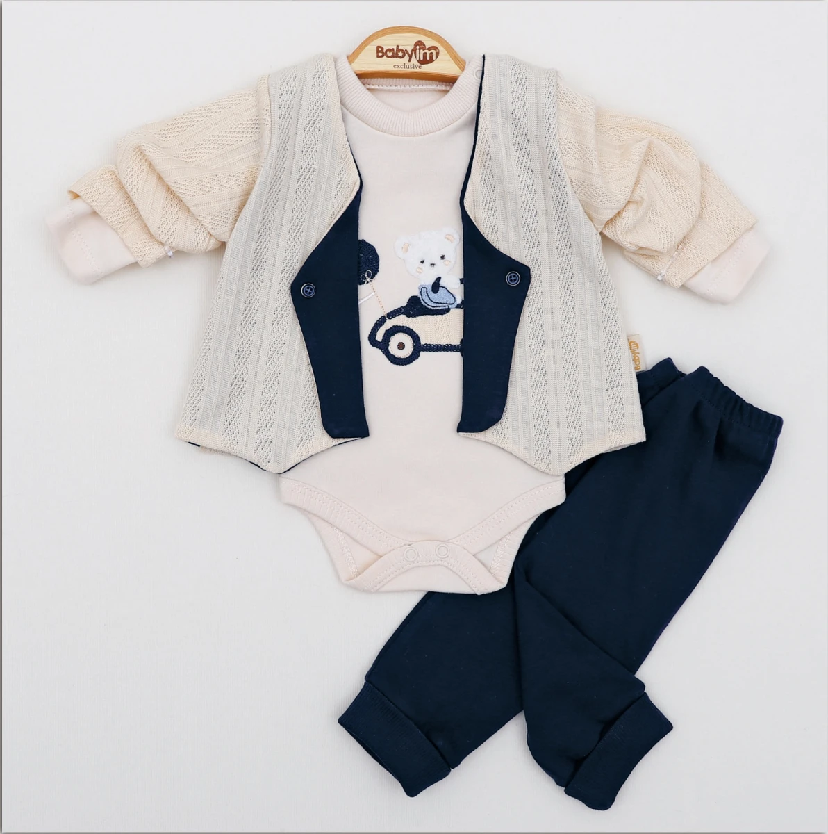ÖRME CEKETLİ 3 LÜ ERKEK BEBE TAKIM 2362
