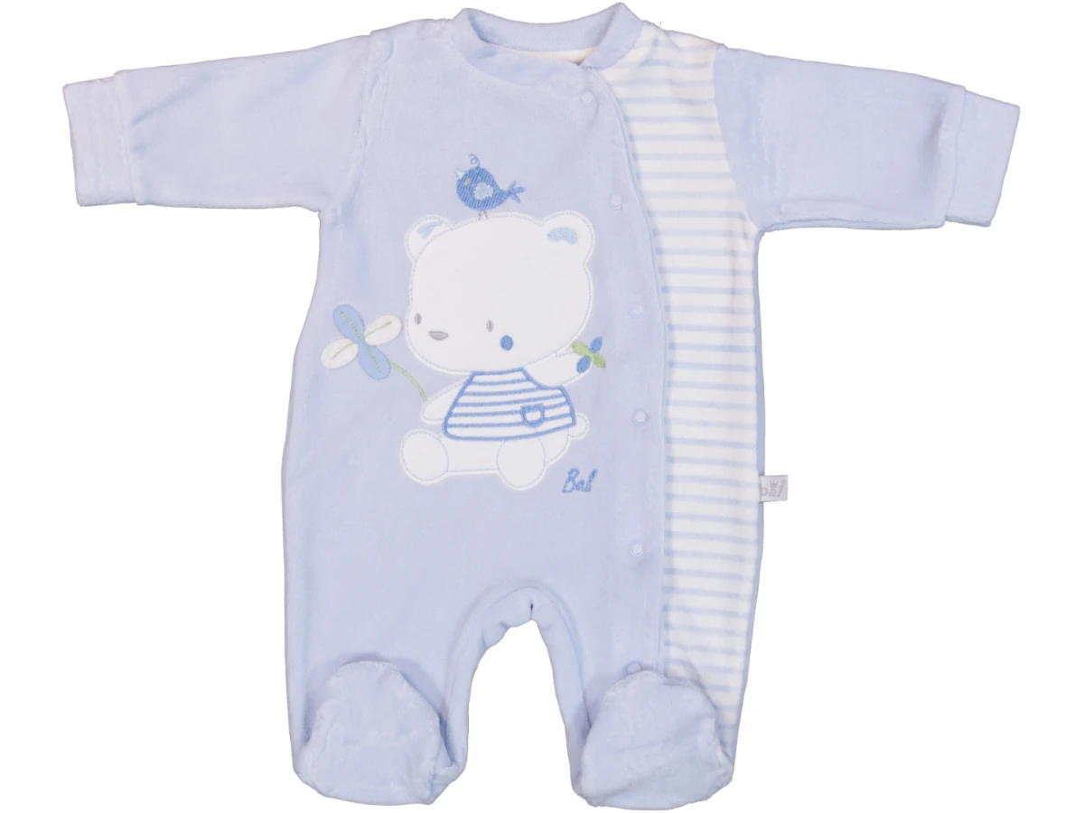 OTURAN AYICIK NAKIŞLI KADİFE BEBE TULUM 2119