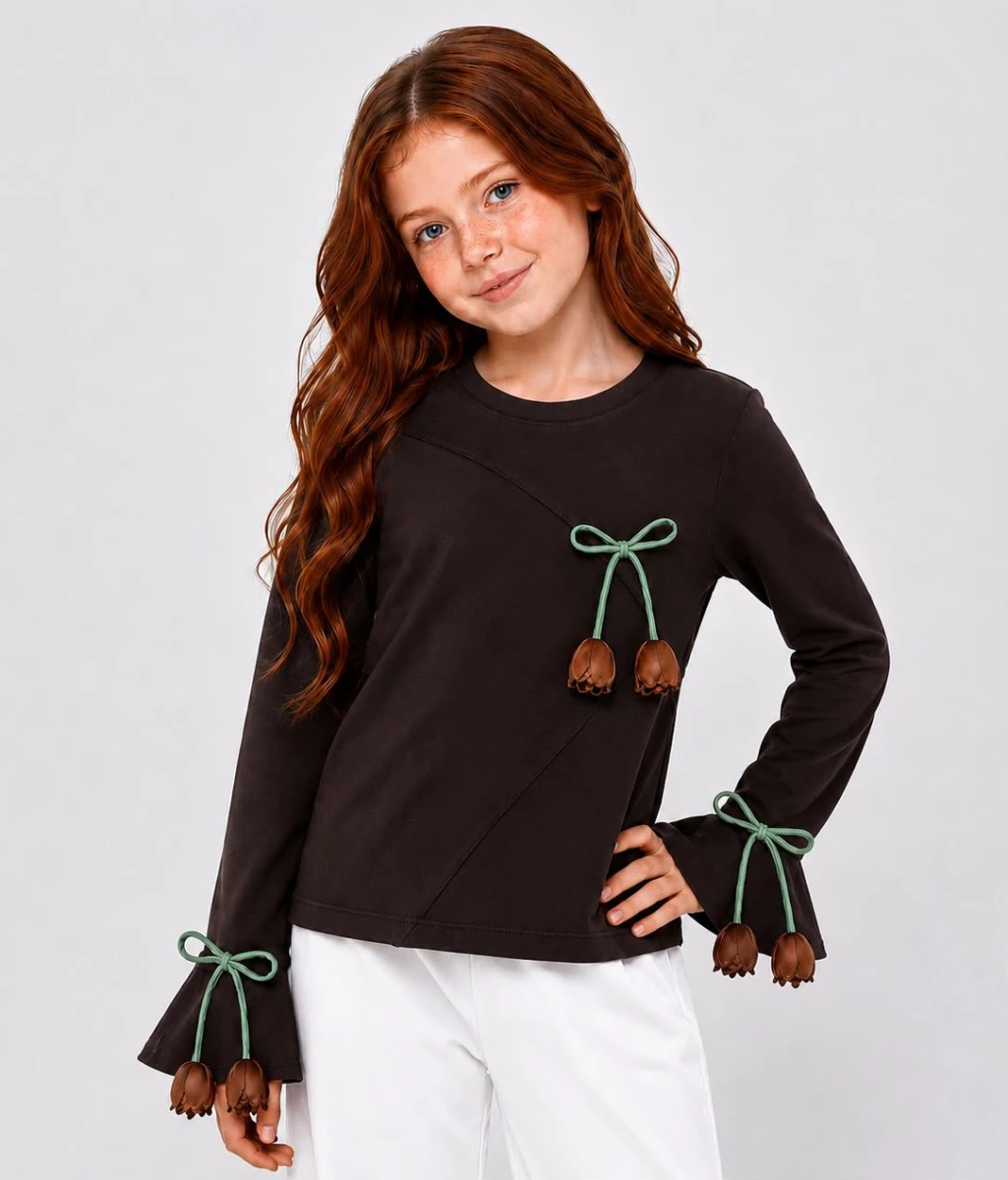 OYSHO NERVÜRLÜ KIZ ÇOCUK SWEAT 6191