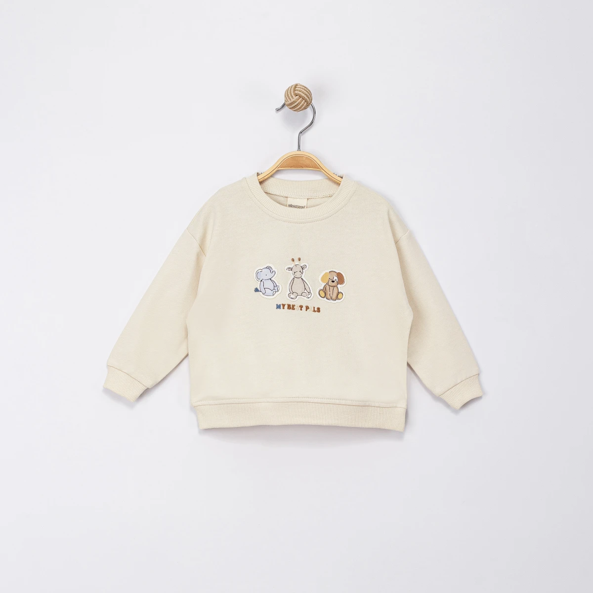 OYUNCAK APLİKELİ 2 İP ERKEK BEBE SWEAT  0365-1