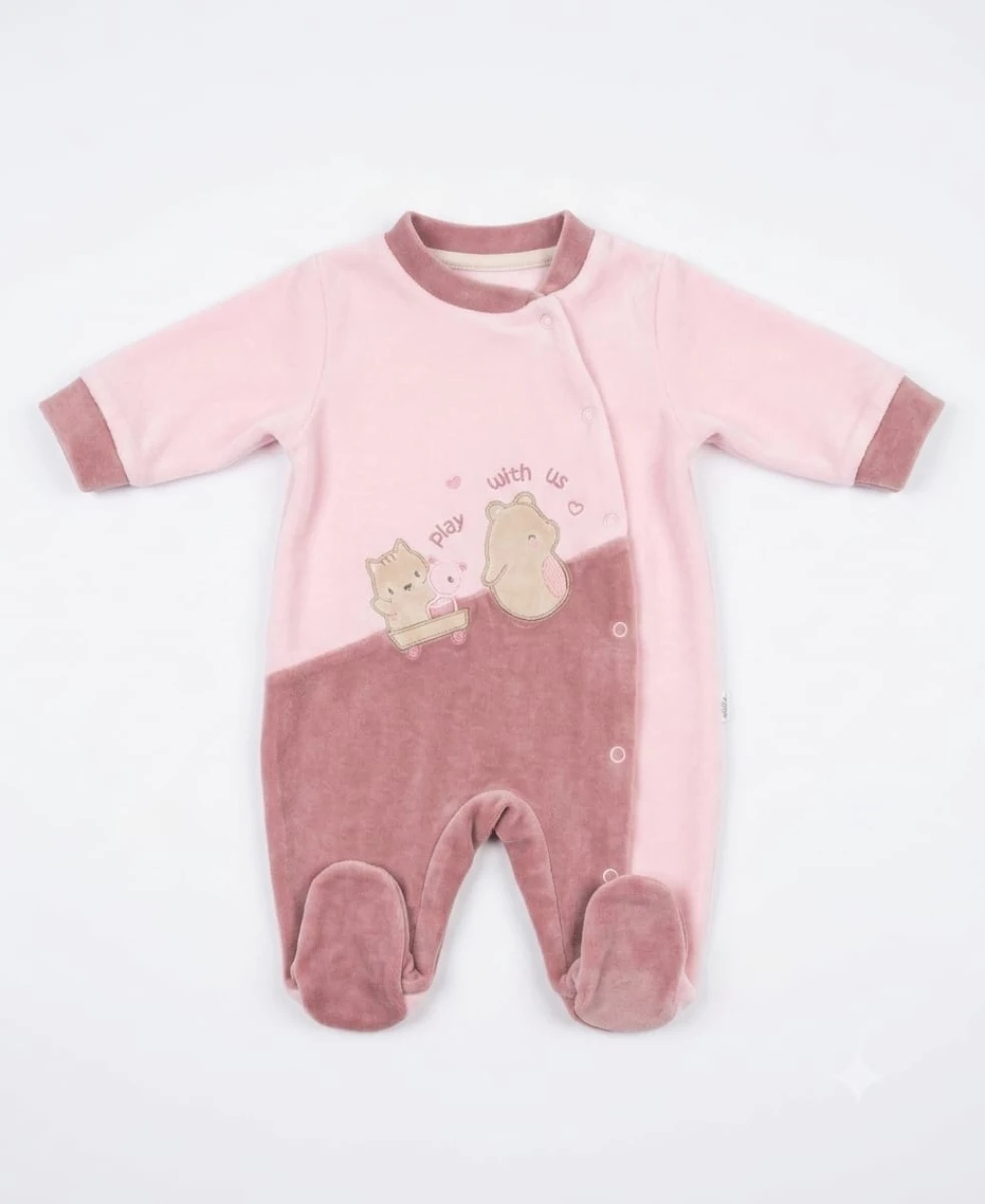 OYUNCU HAYVANLAR KADİFE BEBE TULUM 2134