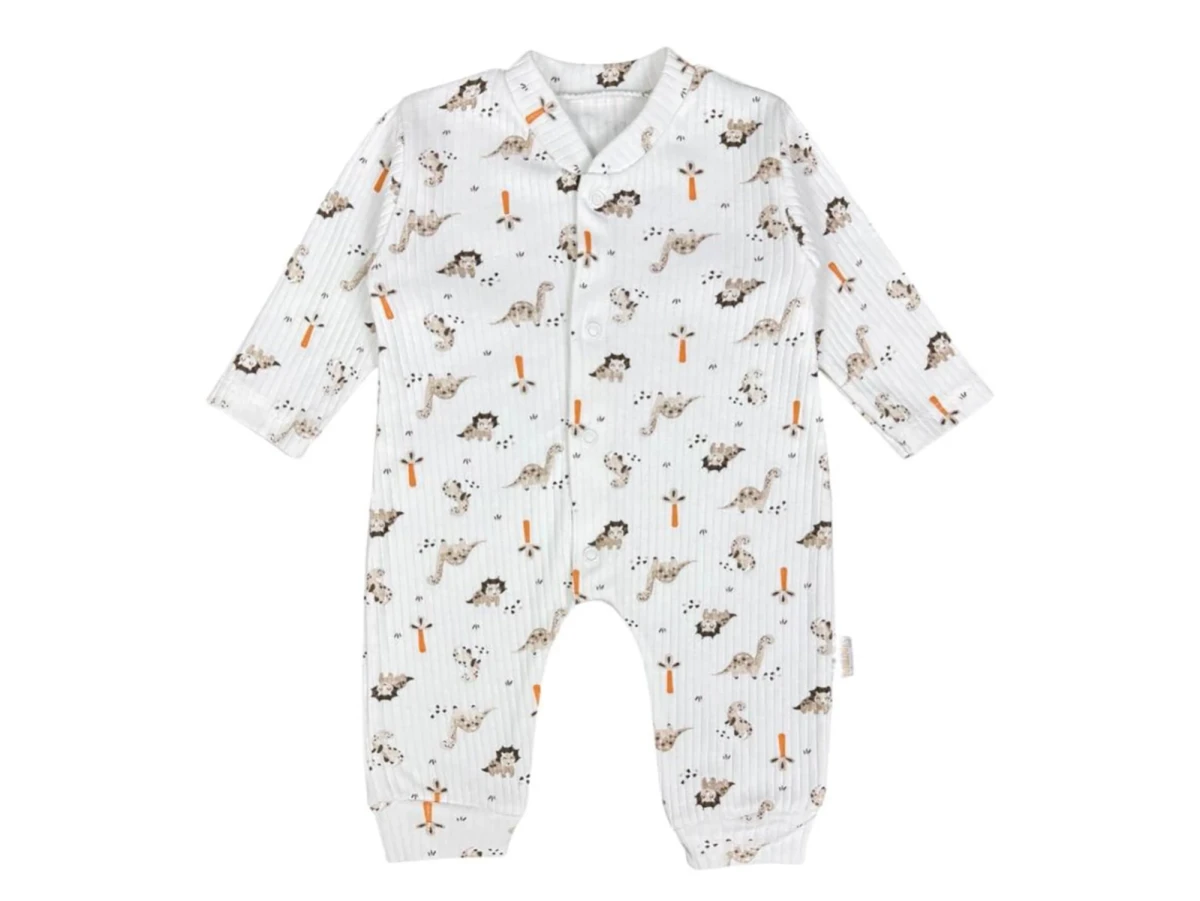 PALMİYELI DİNO BASKILI MANŞETLİ BEBE TULUM 100176