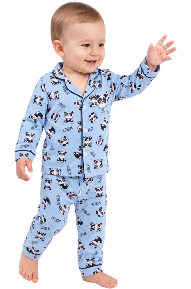 PANDA FİTİLLİ PAMUKLU ERKEK ÇOCUK PİJAMA TAKIM 4101