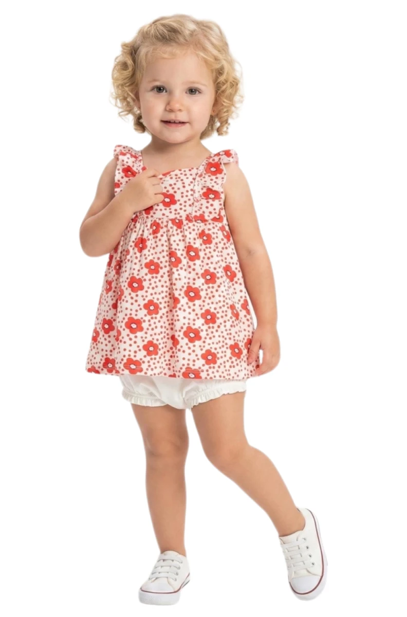 PAPATYA DESENLİ KIZ BEBE TAKIM 25286