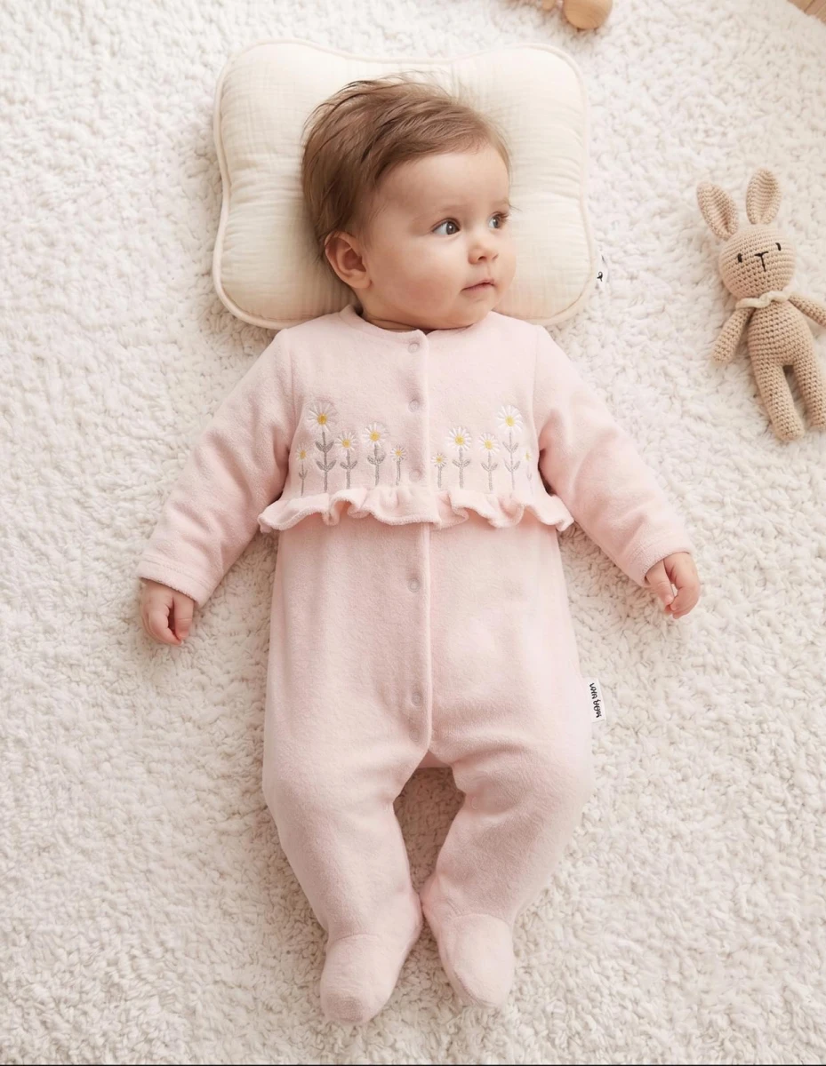PAPATYA FIRFIRLI KADİFE BEBE TULUM 5029