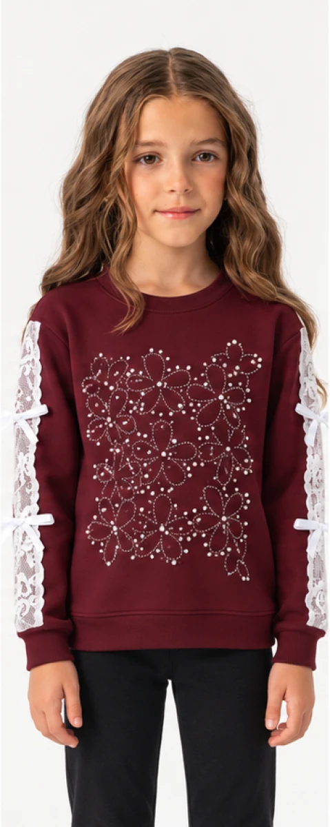 PAPATYA TAŞLI 3 İP KIZ ÇOCUK SWEAT 7943