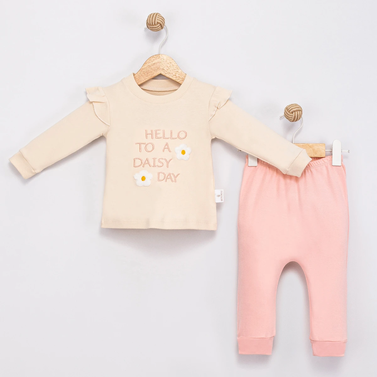 PAPATYALI PAMUKLU 2 Lİ KIZ BEBE TAKIM 2044