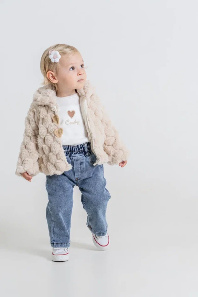 PELUŞ MONTLU 3 LÜ KIZ BEBE TAKIM 2305