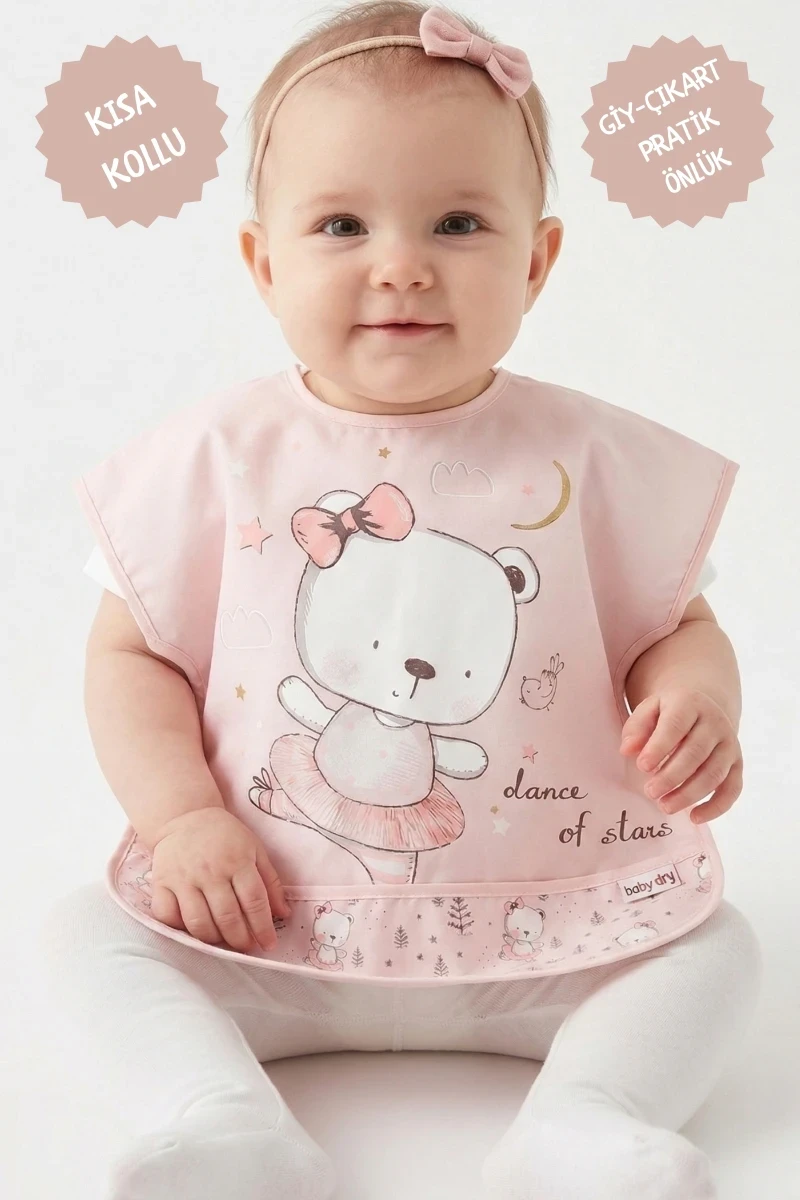 PEMBE AYI DESEN K.KOL.BAĞLAMALI KIZ BEBE ÖNLÜK 202603