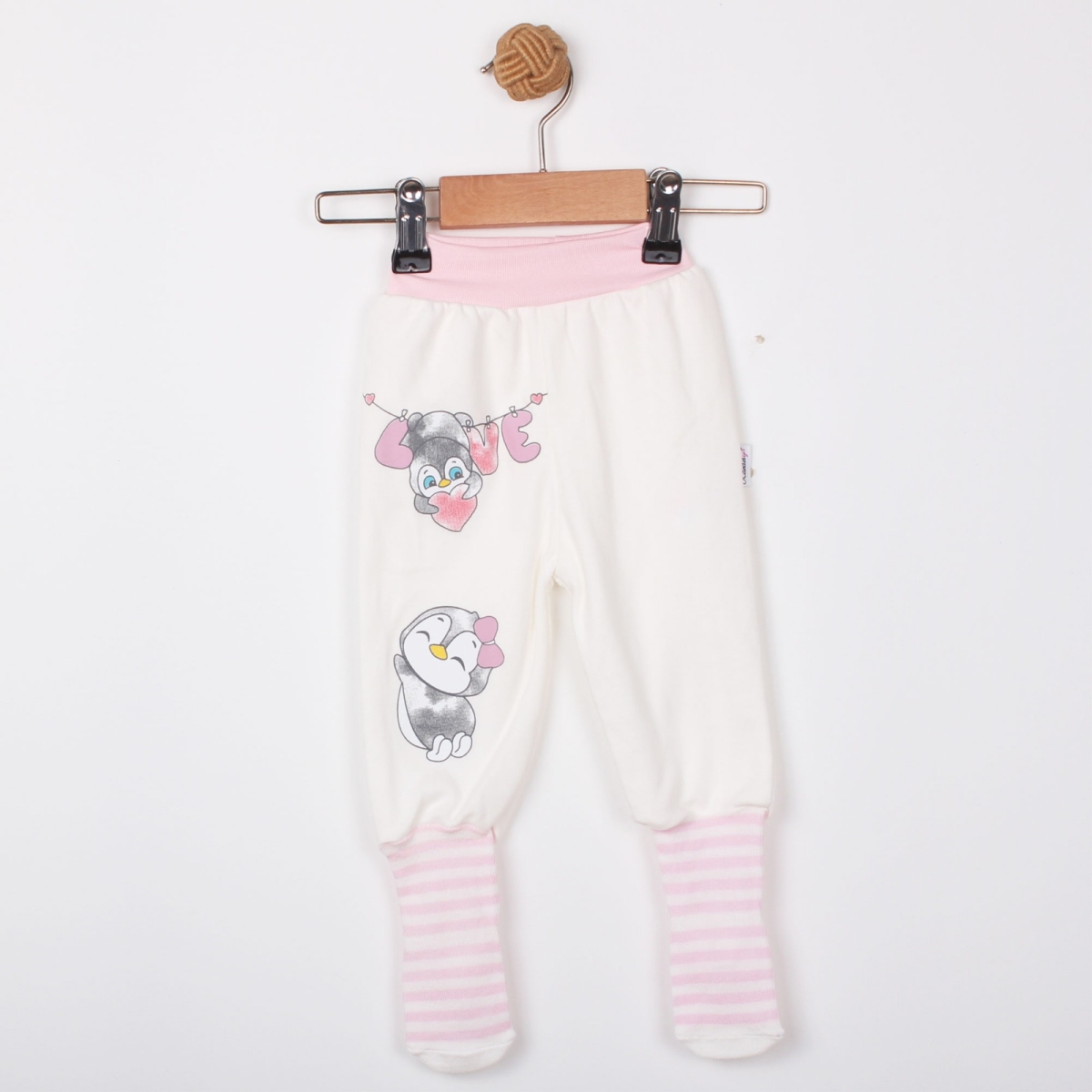PENGUEN BASKILI ÇORAPLI KIZ BEBE TEK ALT 5358