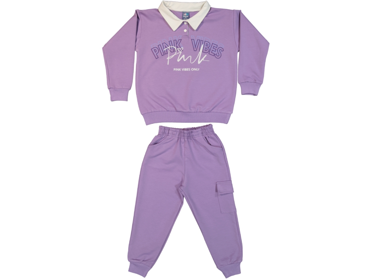 PINK VIBES BASKILI KIZ ÇOCUK TAKIM 26005
