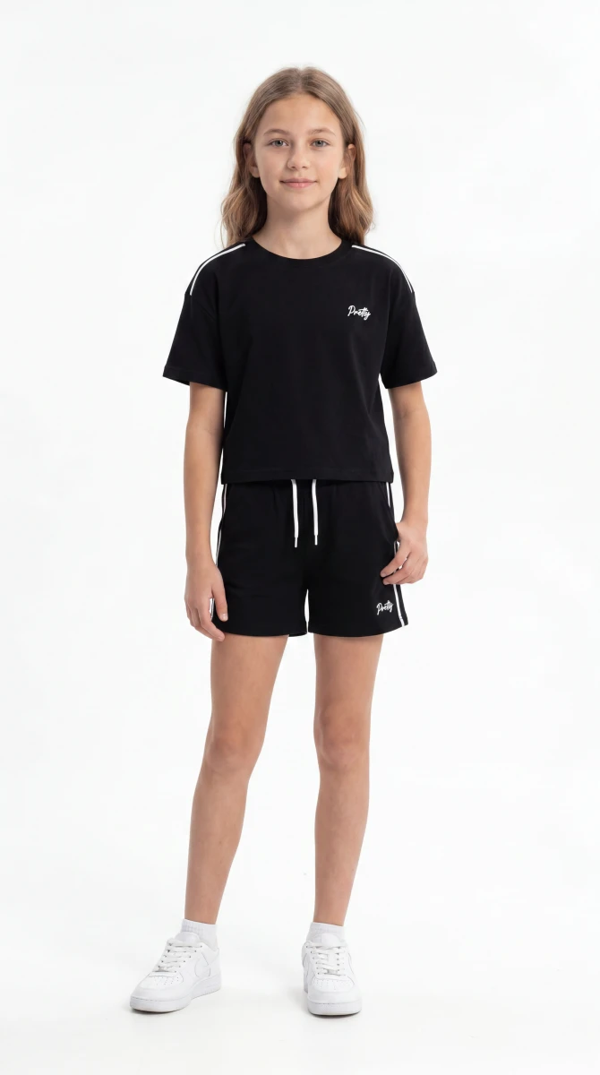 PRETTY BASKILI KIZ ÇOCUK OYSHO KAPRİLİ TAKIM 9474/1