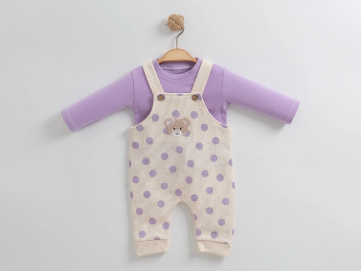 PUANLI AYICIK NAKIŞLI KIZ BEBE TULUM 1040