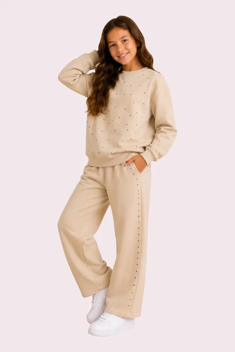 PULLU 3 İP KIZ ÇOCUK EŞOFMAN TAKIM R26469