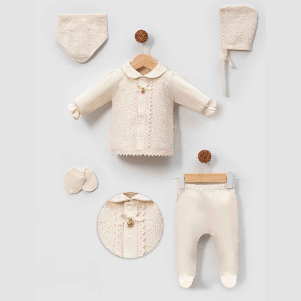 PURE LACE KIZ BEBE 5 Lİ ZIBIN SET 2087