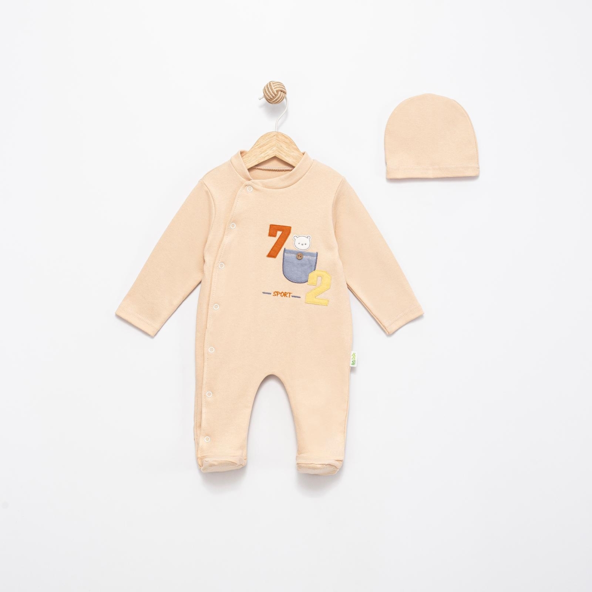 RAKAM NAKIŞLI CEP DETAYLI PENYE BEBE TULUM 1288