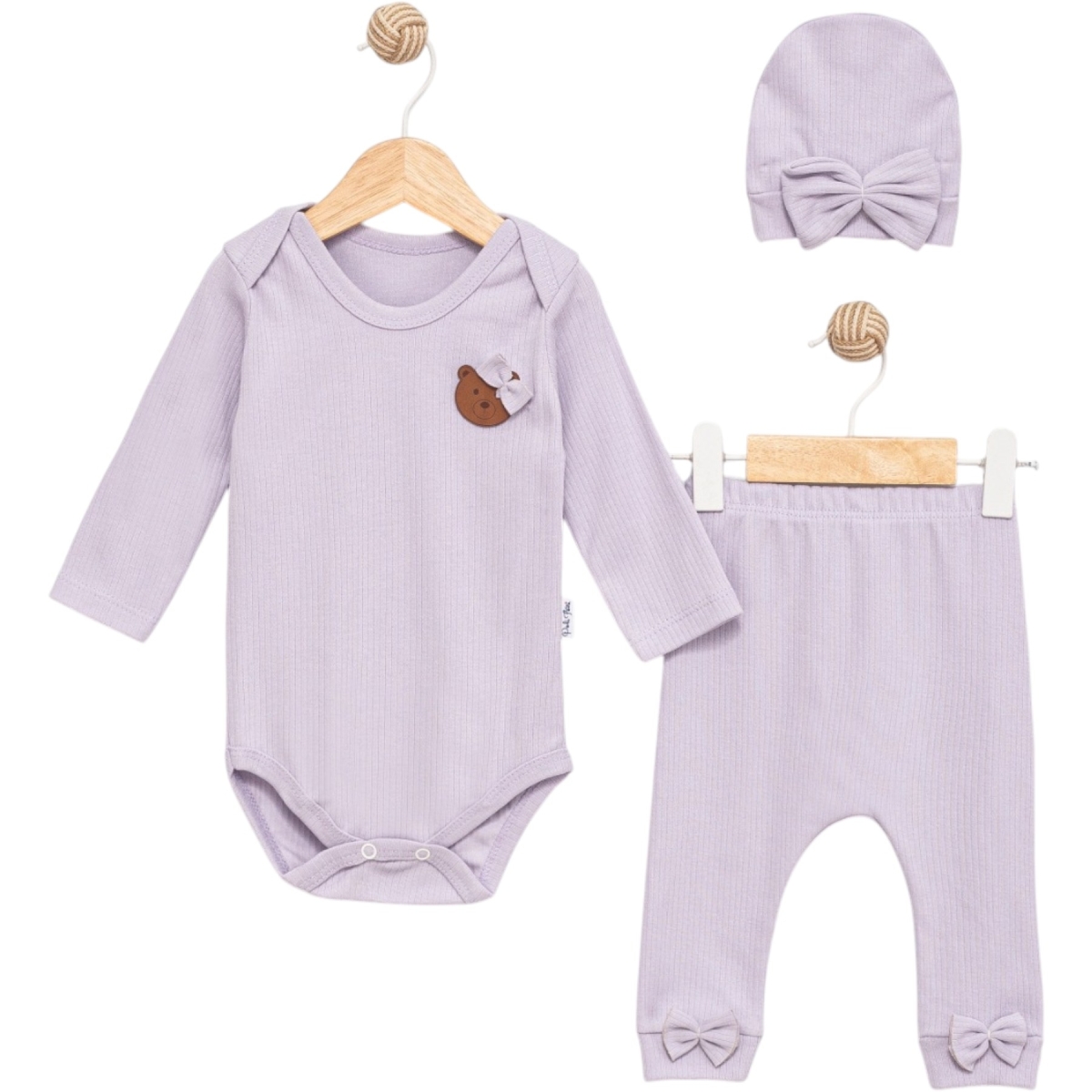 RAPORLU ARMALI KIZ 3 PARÇA BADİLİ BEBE TAKIM 1775
