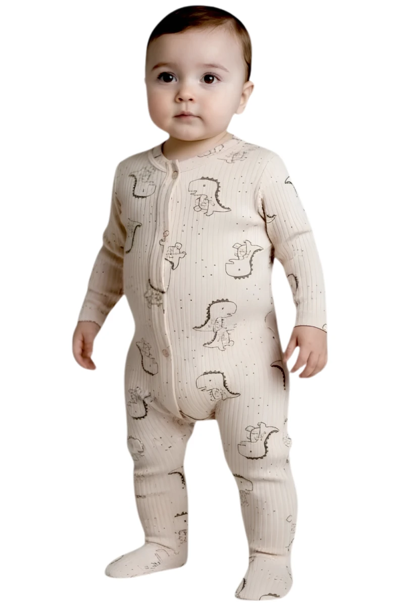 RAPORLU DİNOZOR BASKILI PENYE BEBE PATİKLİ TULUM 100514