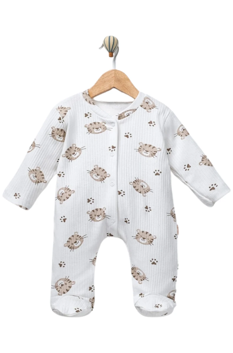 RAPORLU KAPLAN BASKILI PATİKLİ PENYE BEBE TULUM 100602