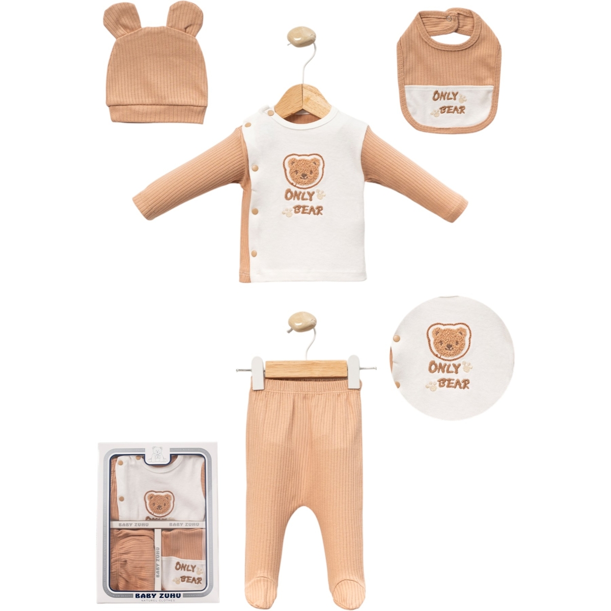 RAPORLU ONLY BEAR 5 Lİ BEBE ZIBIN SET 134A