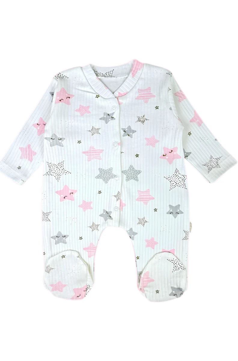 RAPORLU YILDIZLAR BASKILI PENYE BEBE PATİKLİ TULUM 100524