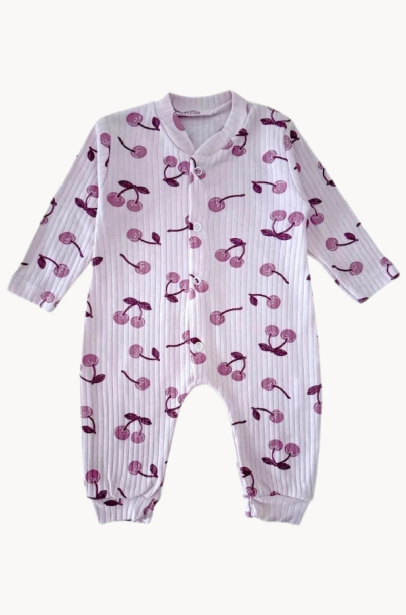 RENKLİ KİRAZ MANŞETLİ PENYE BEBE TULUM 100106
