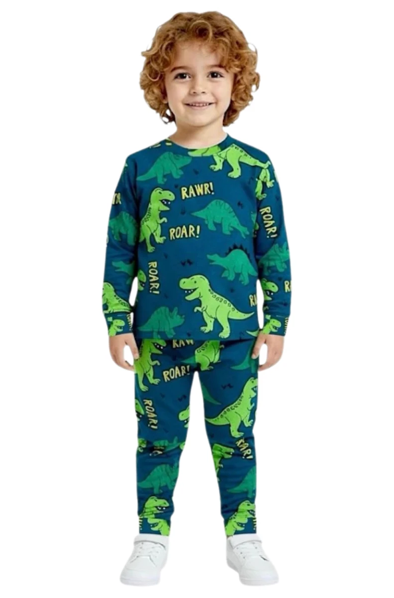 ROAR DİNO BASKILI ERKEK ÇOCUK 2 Lİ PİJAMA TAKIM 41096