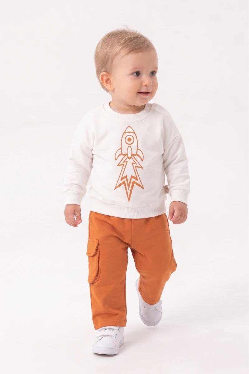 ROCKET BASKILI  2 Lİ ERKEK BEBE TAKIM 4056