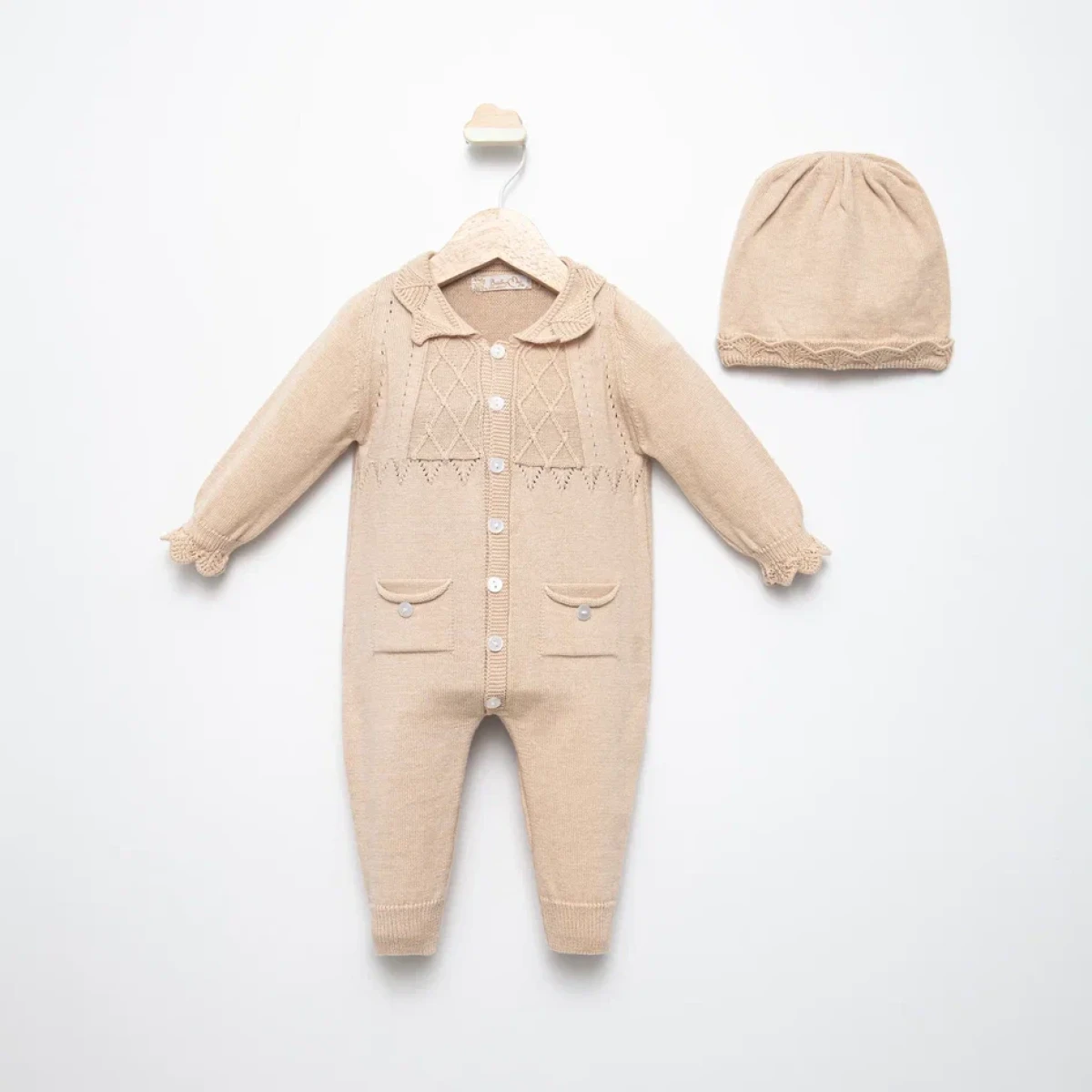 ŞAPKALI TRİKO BEBE TULUM 4093
