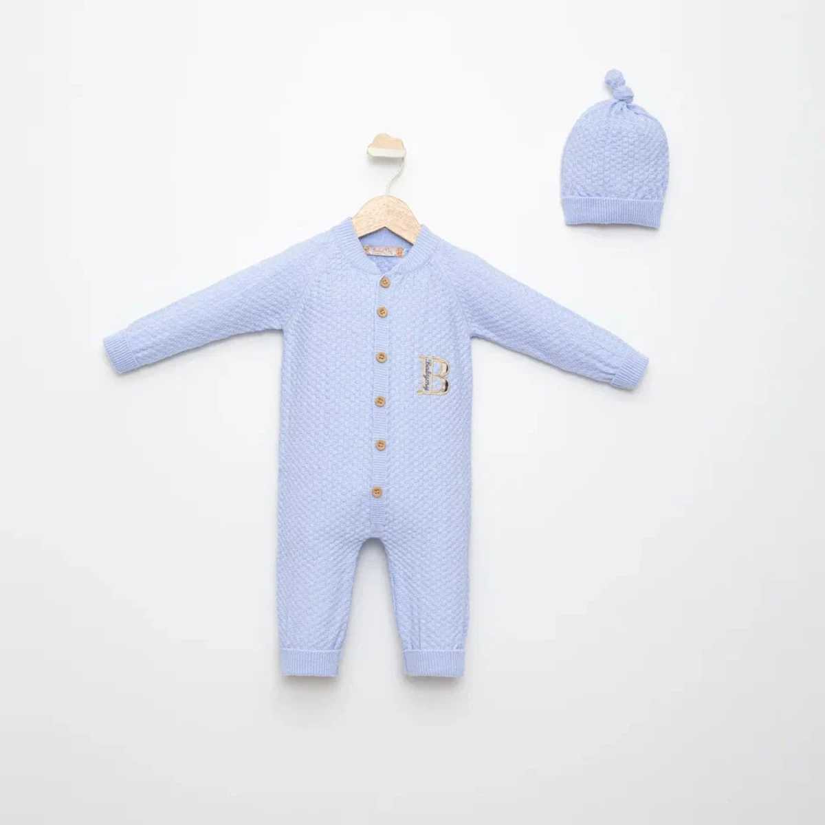 ŞAPKALI TRİKO BEBE TULUM  4110
