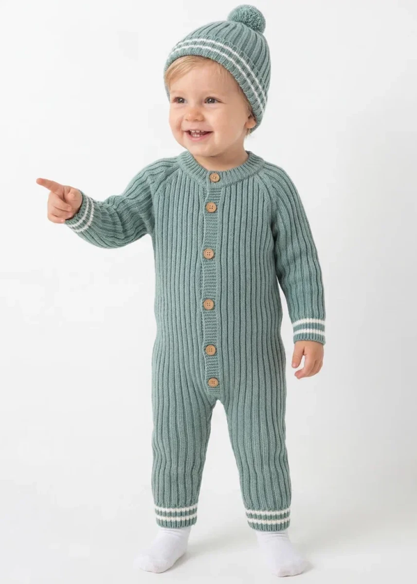 ŞAPKALI TRİKO BEBE TULUM  4161