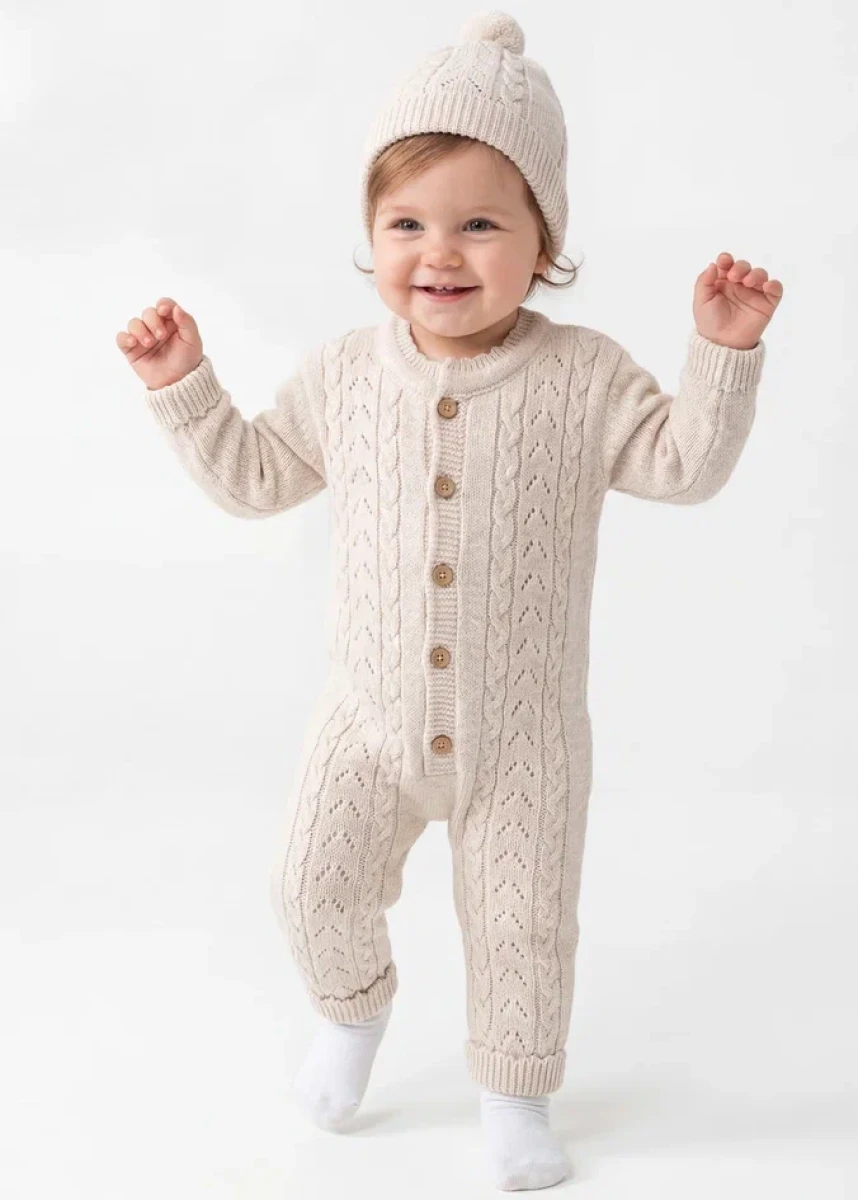 ŞAPKALI TRİKO BEBE TULUM  4163