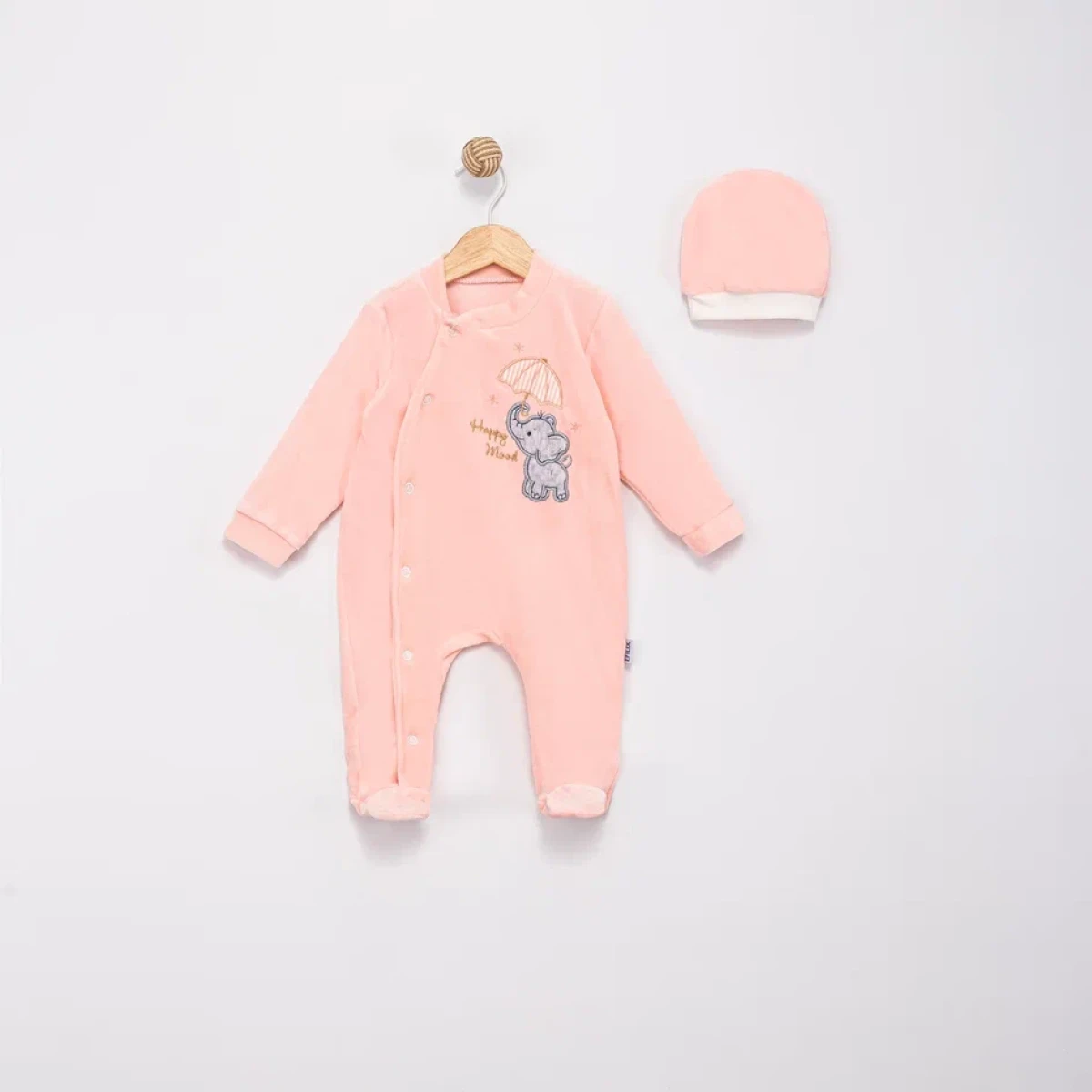 ŞEMSİYELİ KADİFE BEBE TULUM 1511