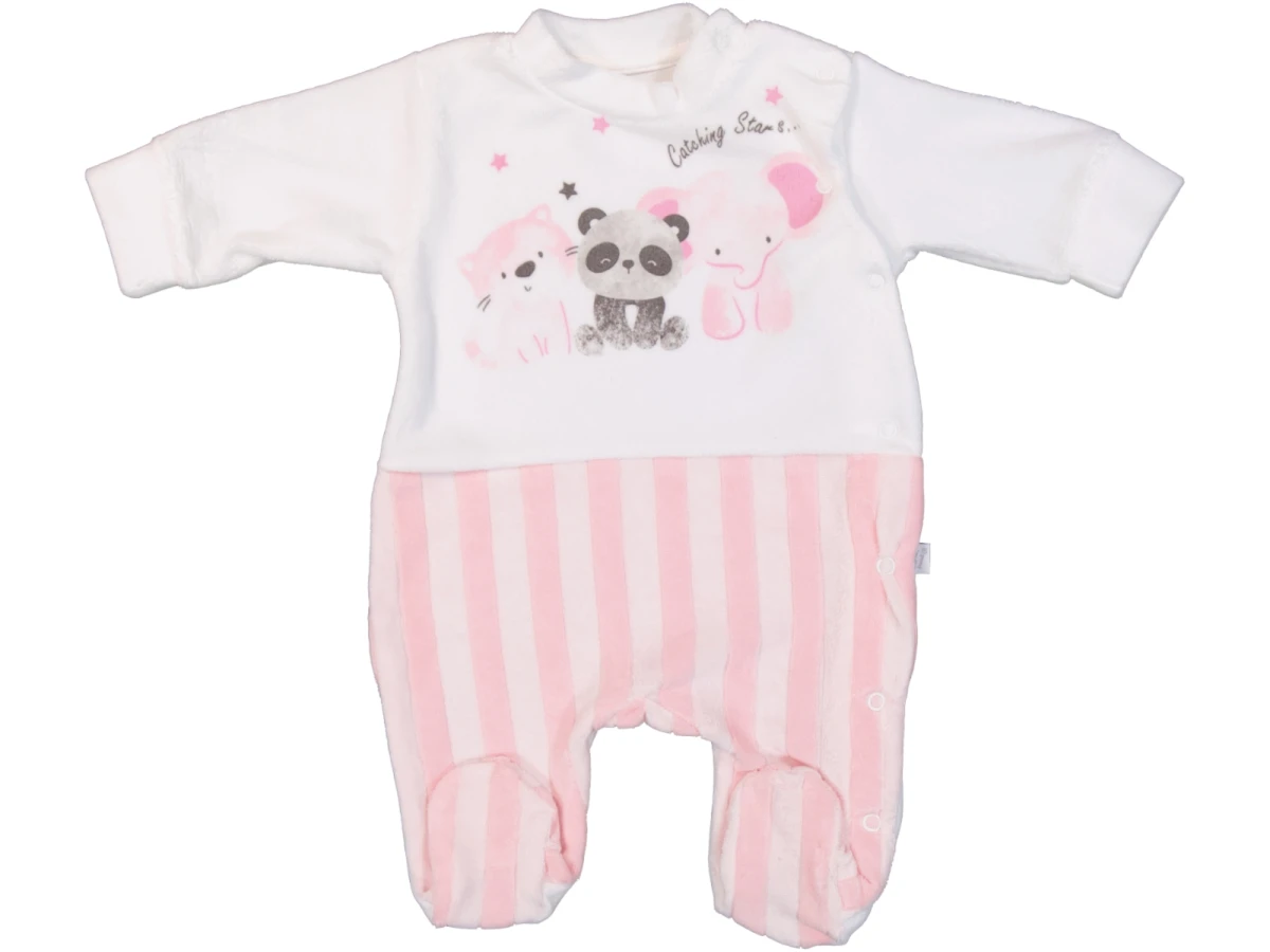 SEVİMLİ ARKADAŞLAR BASKILI KADİFE BEBE TULUM 2127