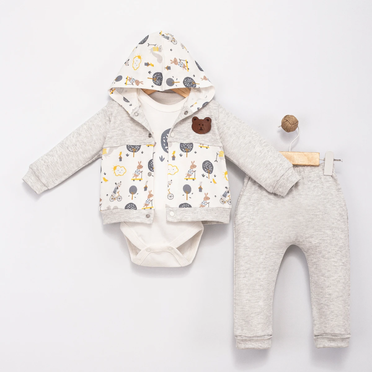SİNCAP BADİLİ PAMUKLU 3 LÜ BEBE TAKIM 6096