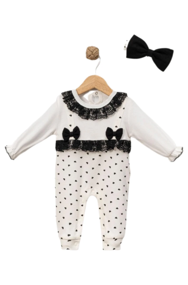 SİYAH DANTEL GARNİLİ PENYE BEBE TULUM 8058