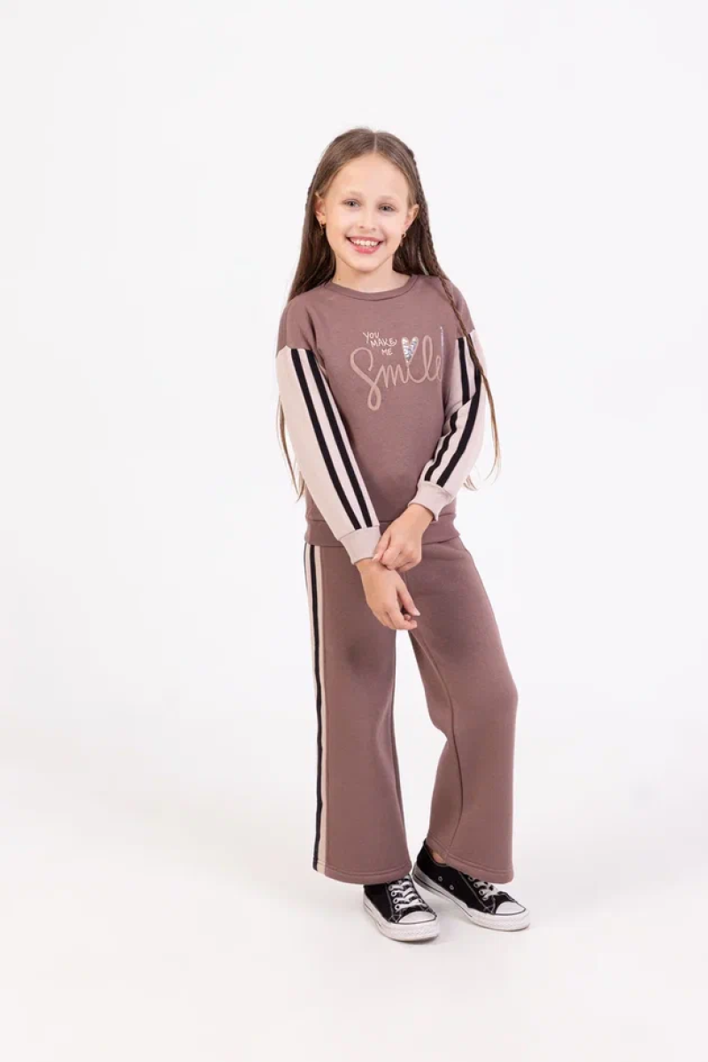 SMILE NAKIŞLI ÜÇ İP KIZ ÇOCUK TAKIM 6508