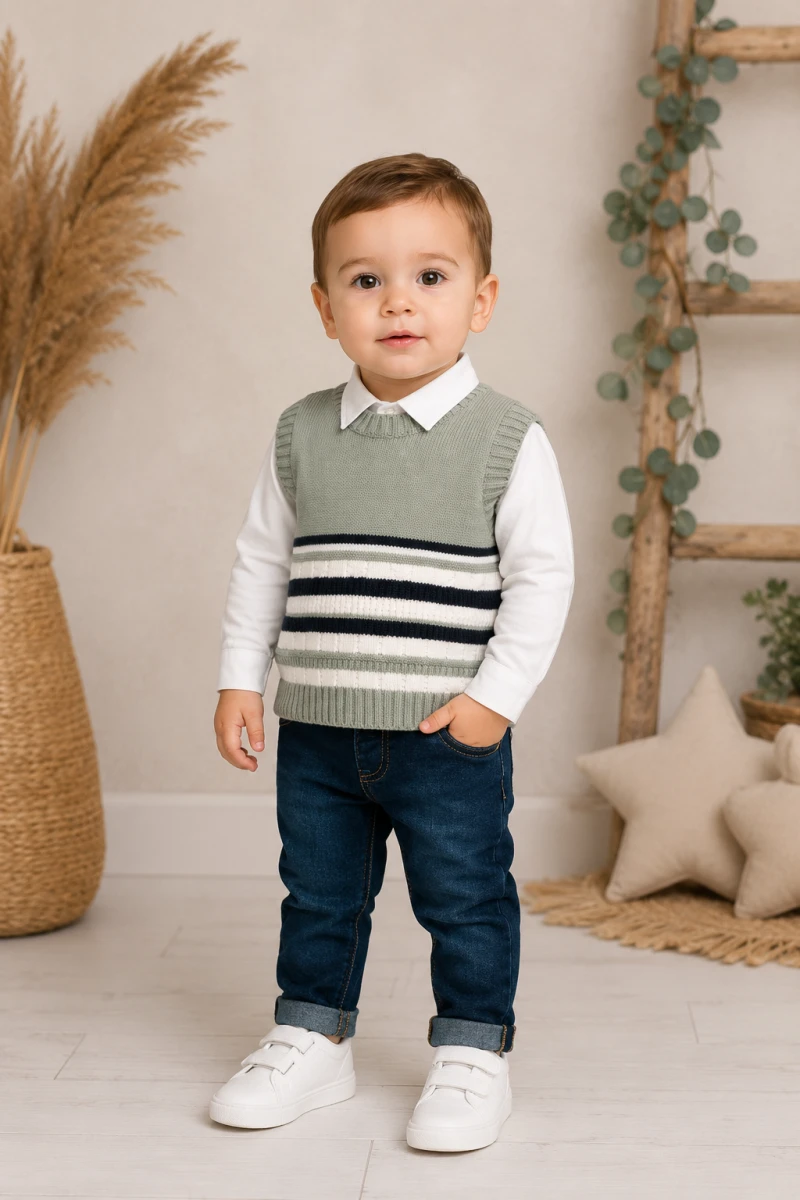 SÜVETERLİ 3 LÜ ERKEK BEBE TAKIM 1806