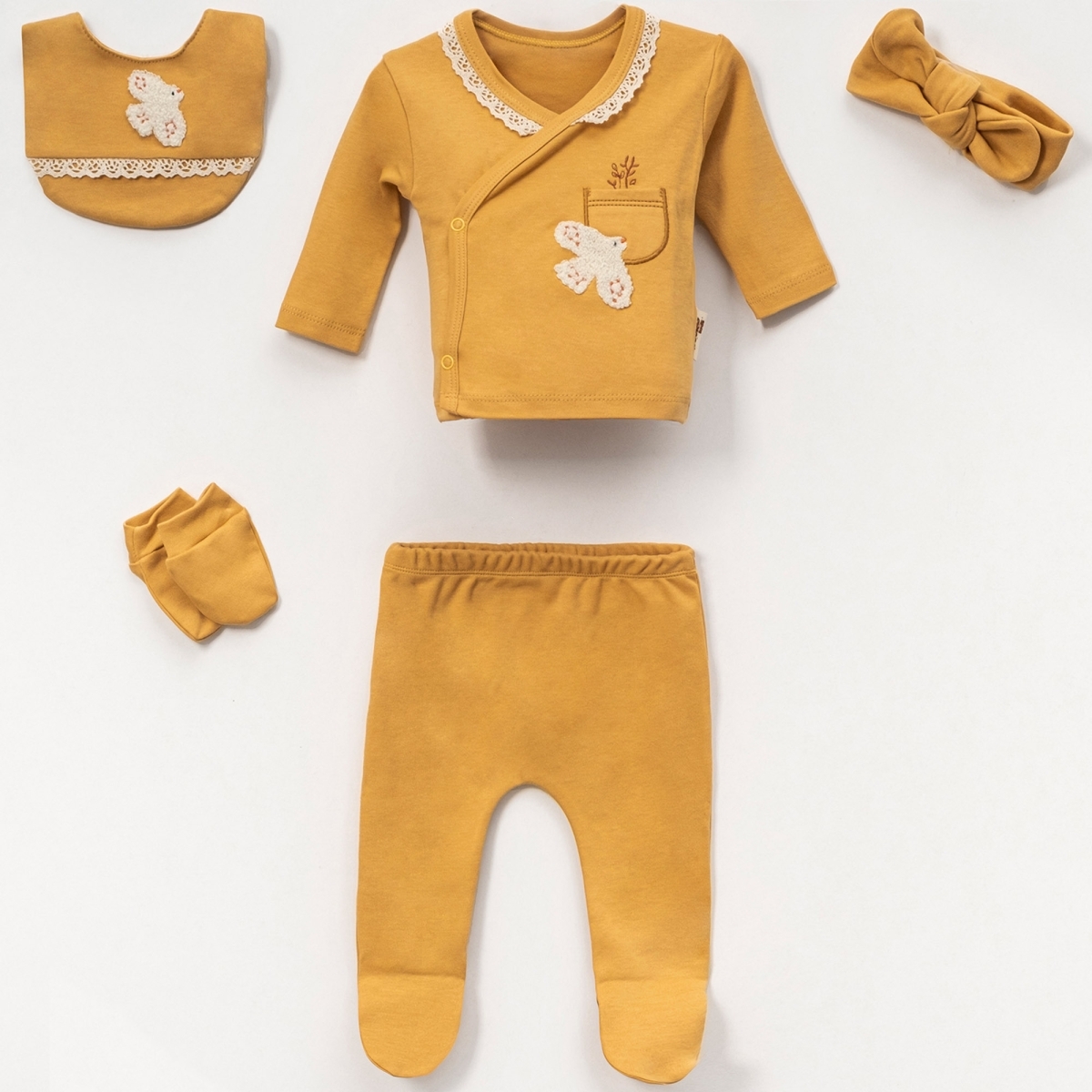 SÜZENE MARTI CEP NAKIŞLI 5 Lİ BEBE ZIBIN SET 52721