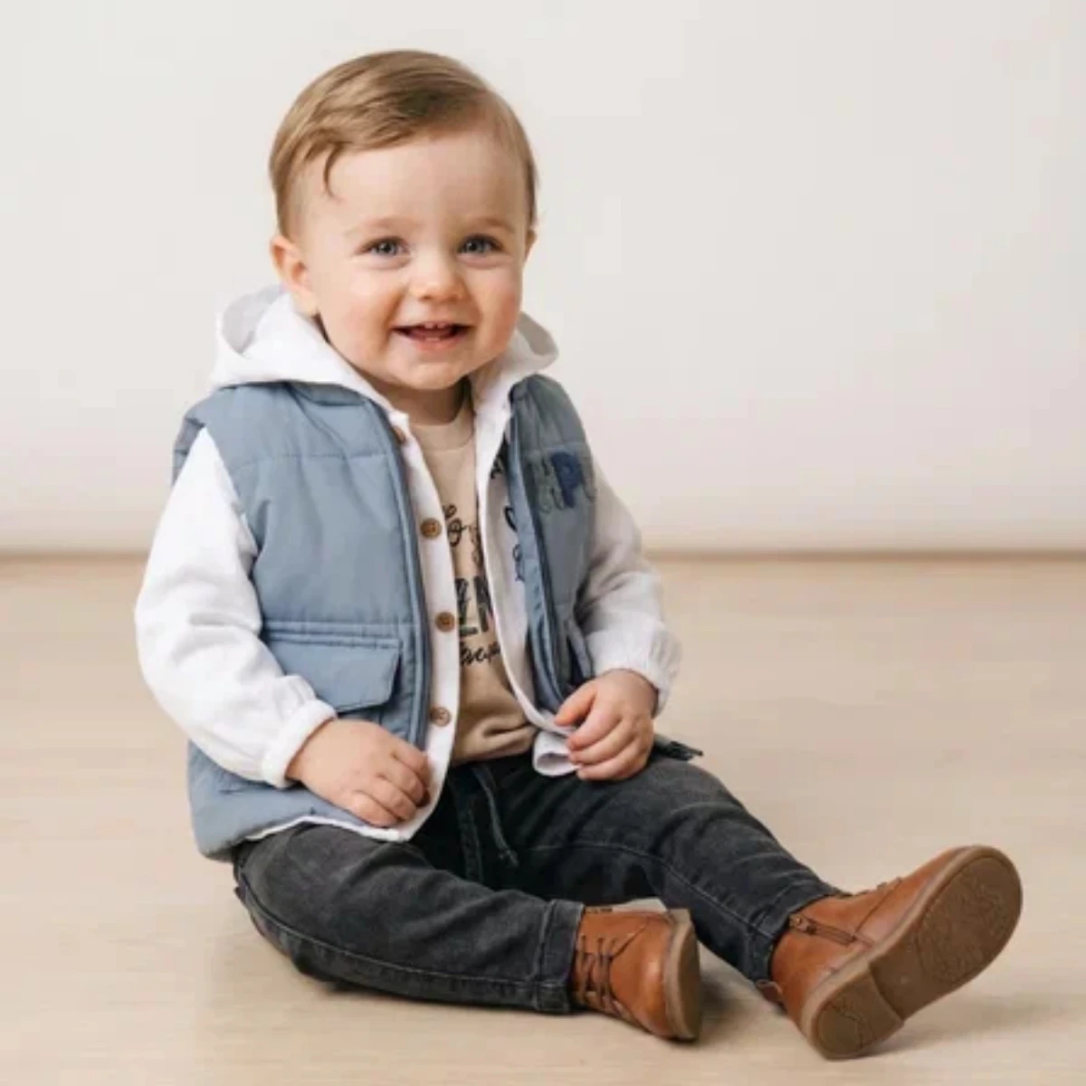 SÜZENE NAKIŞLI YELEKLİ ERKEK BEBE 4 LÜ TAKIM 5264