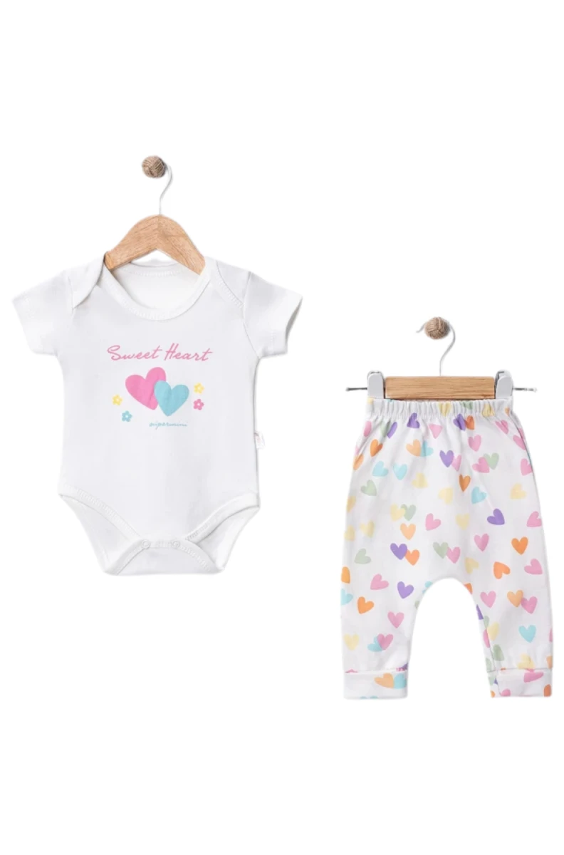 SWEET HEART KISA KOL KIZ BEBE BADİLİ TAKIM 40012