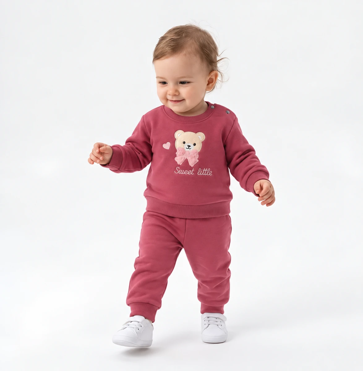 SWEET LİTTLE NAKIŞLI 3 İP KIZ BEBE TAKIM 57661