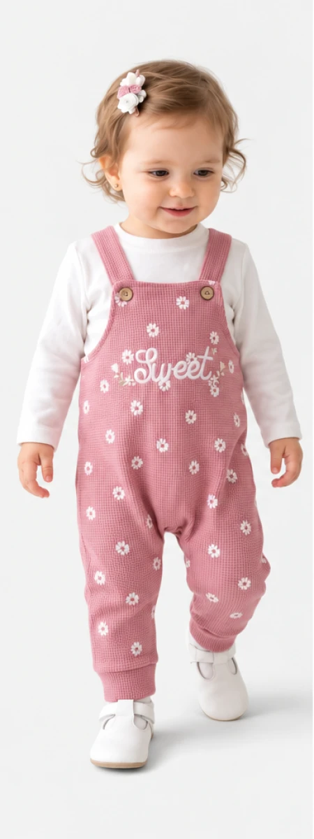 SWEET NAKIŞLI 2 Lİ KIZ BEBE SLOPET 1051
