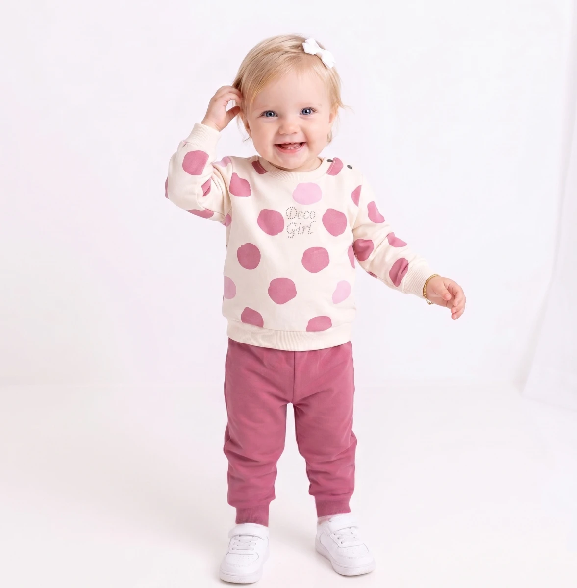 TAŞ BASKILI İKİ İP KIZ BEBE TAKIM 27944