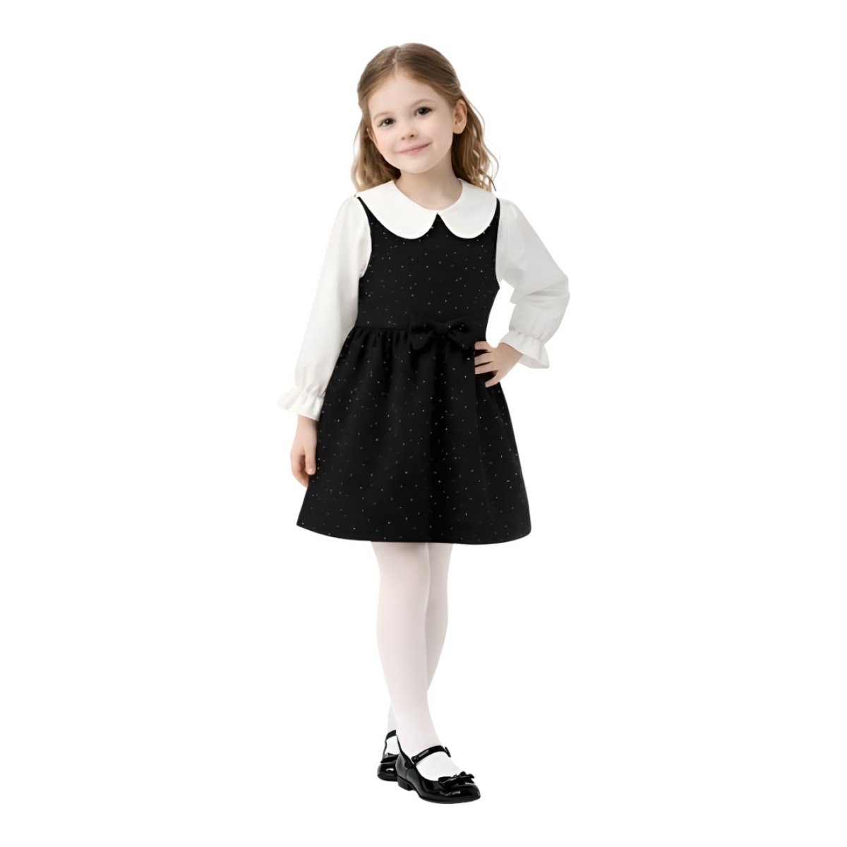 TAŞ İŞLEMEKLİ BEBE YAKALI KIZ ÇOCUK OYSHO ELBİSE 20469