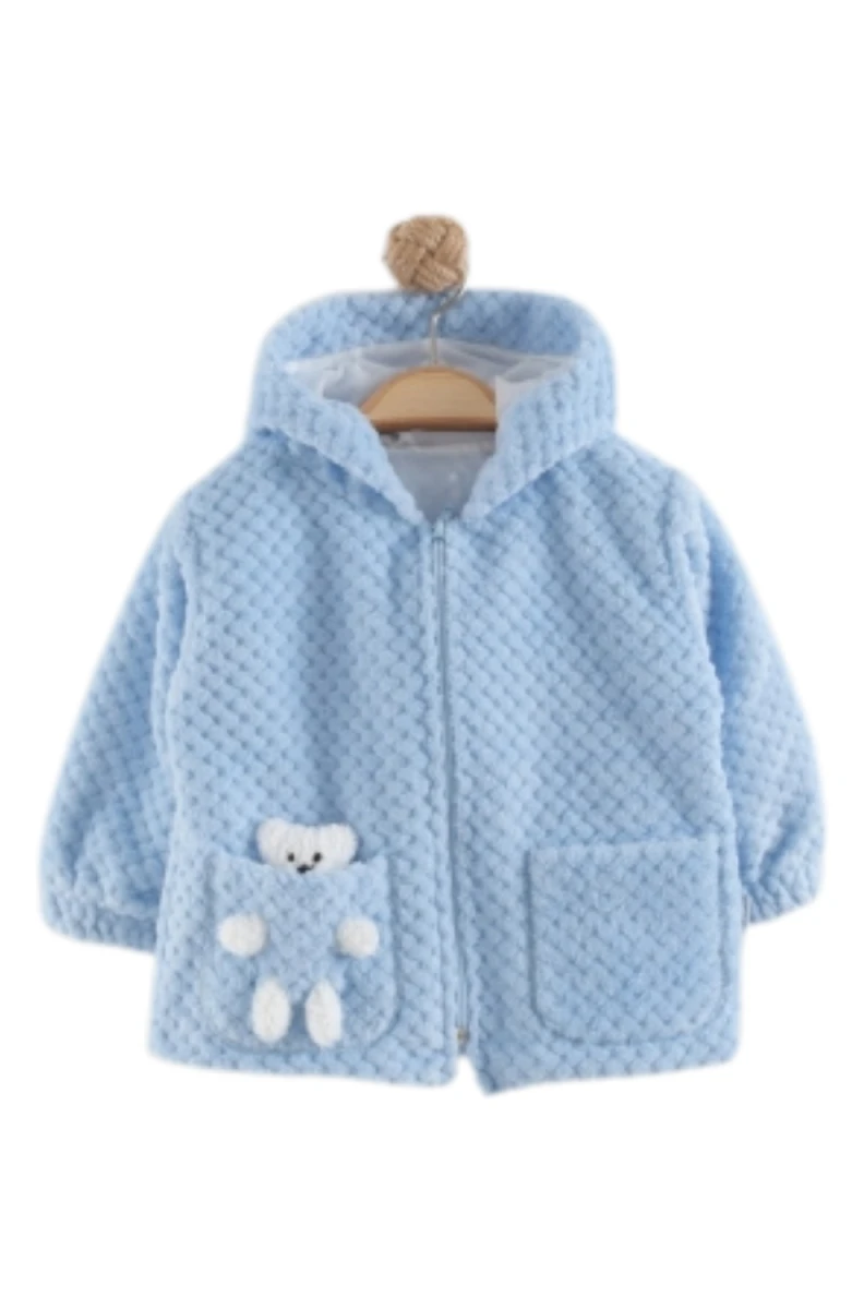 TAVŞAN DETAYLI ERKEK BEBE HIRKA 1741