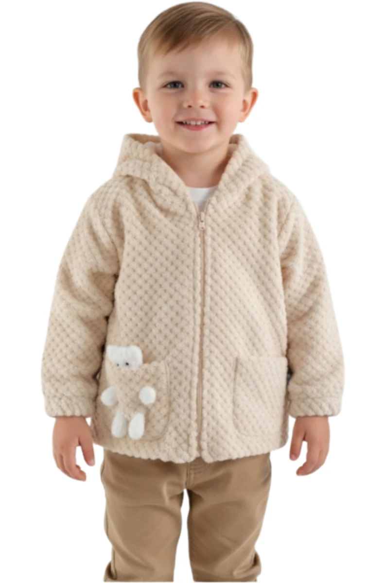 TAVŞAN DETAYLI ERKEK BEBE HIRKA 1741