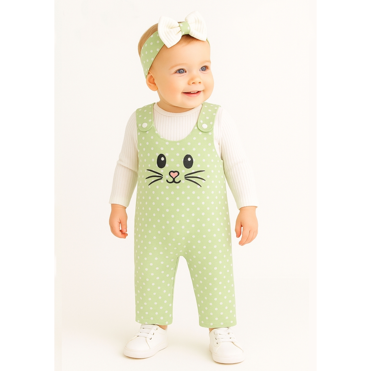 TAVŞAN NAKIŞLI PONPON DETAYLI BEBE SLOPET 8024