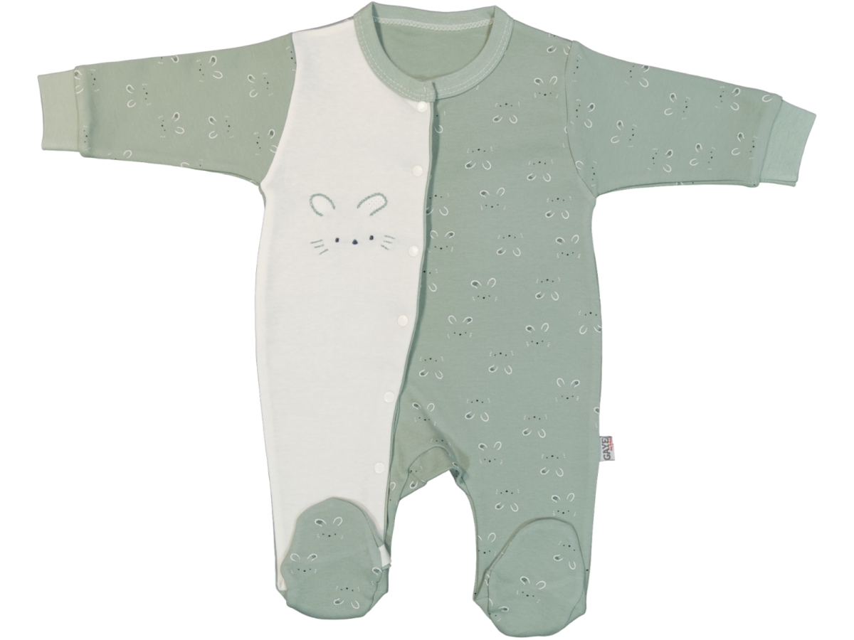 TAVŞAN NAKIŞLI YANDAN ÇITÇITLI BEBE TULUM 2424