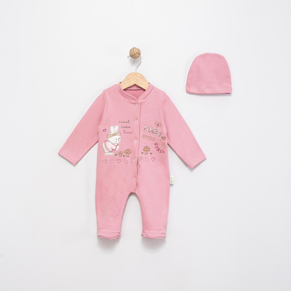 TAVŞAN VE MANTAR NAKIŞLI PENYE BEBE TULUM 1292